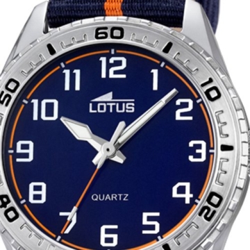 Lotus Jungen Analog Quarz Uhr mit Stoff Armband 18171/2 - 2