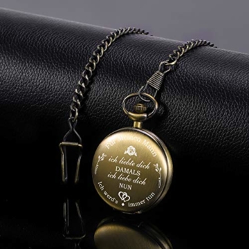 ManChDa Taschenuhr für Ehemann, Taschenuhren mit Kette für Herren, Geschenk zum Jahrestag, schönes Geschenk für Familie (1.2 Bronze) - 6